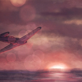 Самолет на закате