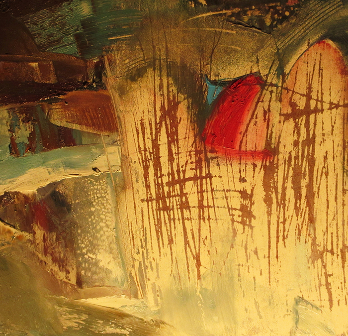 пейзаж с красным стогом