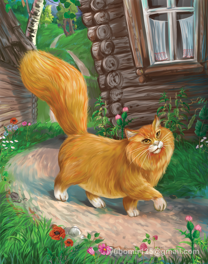 Иллюстрация к сказке Т. Эдел “ Приключения кота Батона” кот Маркиз