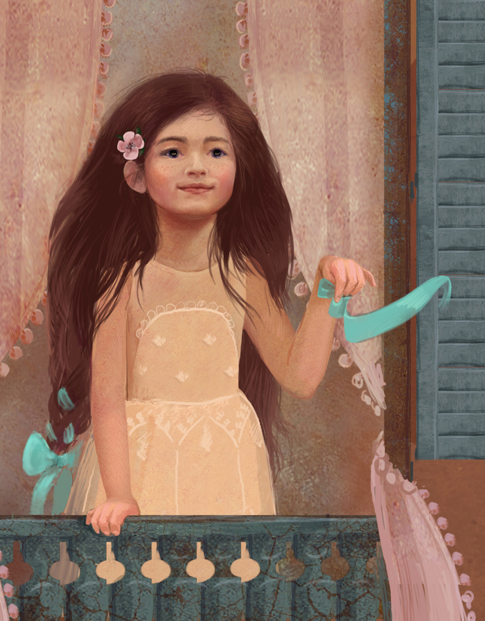 Фрагмент иллюстрации к сказке "Бенни- Бом". Портрет Фимы.