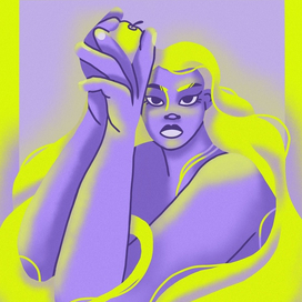 Девушка с яблоком