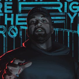 Канье Уэст портрет илююстрация