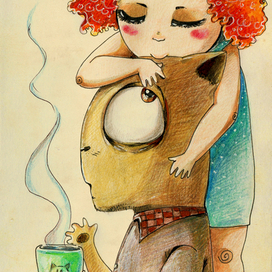 Девочка и кот