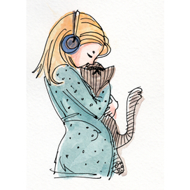 Девочка с котом.