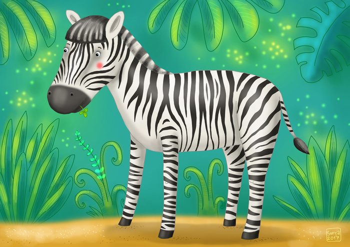 Завтрак маленькой зебры