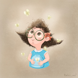 Девочка с мотыльками