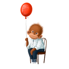 Monkey with balloon