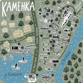 Карта деревни Каменка и базы Ключ-камень