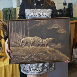 Картина с волками