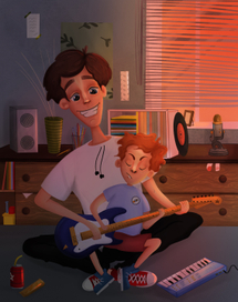 Иллюстрация и персонажи для проекта "Музыкальное кафе"