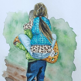 Брат несёт сестрёнку