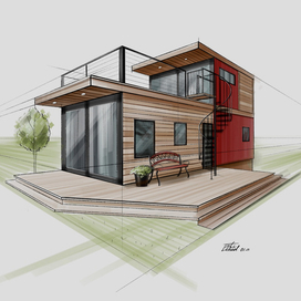 Эскиз дома-контейнера 