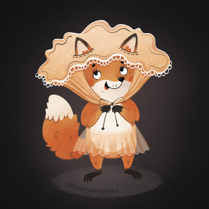 Лисичка в костюме лисички 