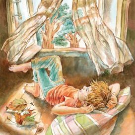 На чердаке.