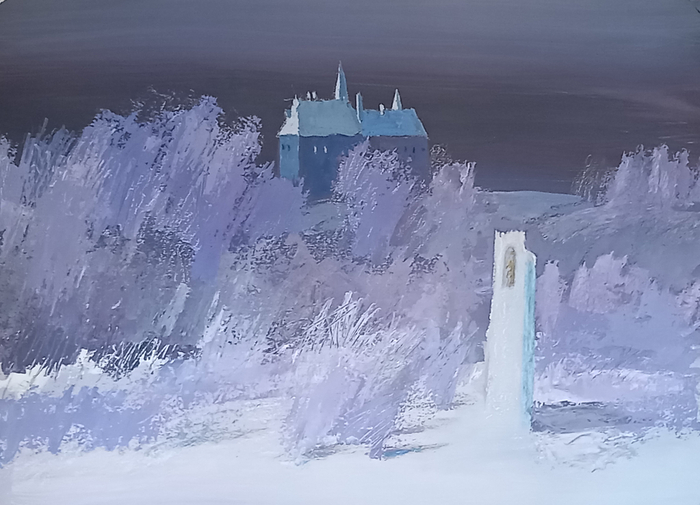 Пейзаж со старинным фольварком