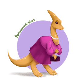 Дизайн персонажа - динозавр Паразауролоф