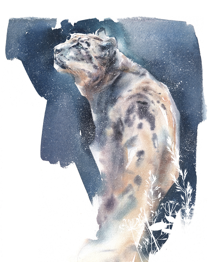 Февраль | иллюстрация для календаря 2022 | акварель