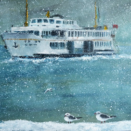 Зима.Стамбульский паром.