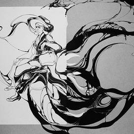 Абстрактный потрет пожилой женщины