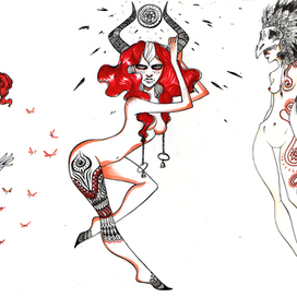 черно-красная графика