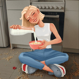 За завтраком 