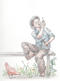 иллюстрация(разворот прав.). Юрий Третьяков "Толстый мальчишка Глеб" ("Речь"2015)