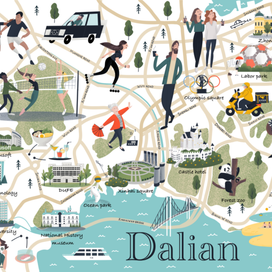 Карта г. Далянь