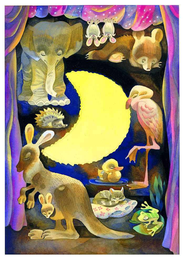 Сонная страница из "Колобка" Стихи по месяцу.