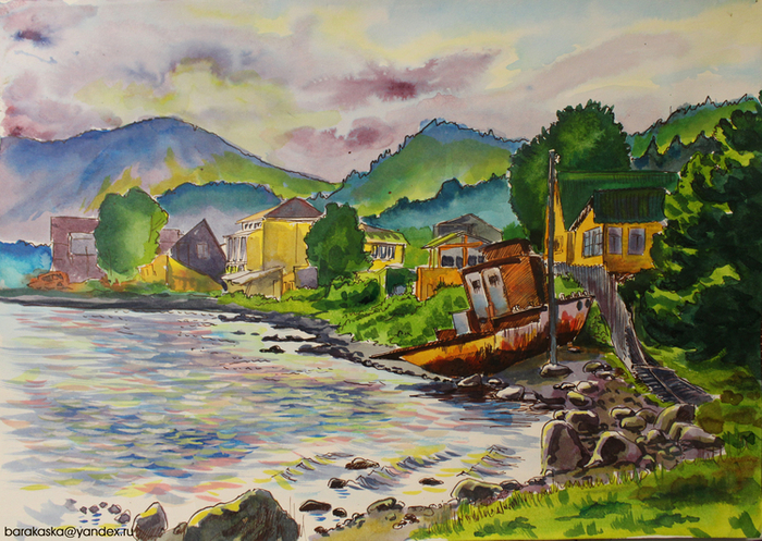 Вечер на Телецком озере. Посёлок Артыбаш