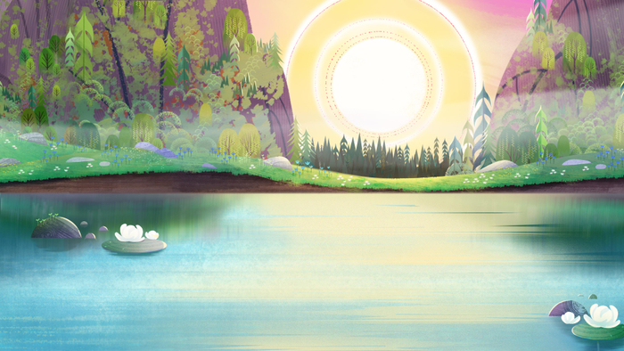 2Д фон для анимационного сериала "Лео и Тиг"