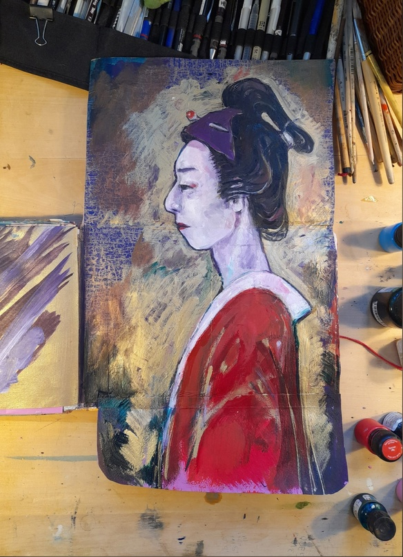 Hombutai no mae ni (перед представлением)