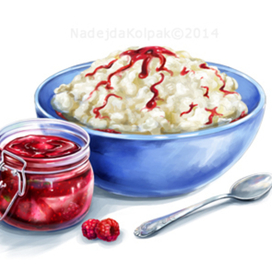 Малиновый джем ИЛЛЮСТРАЦИЯ НА УПАКОВКУ ZAKVASKI.COM