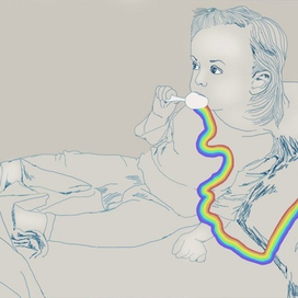 Дети едят радугу