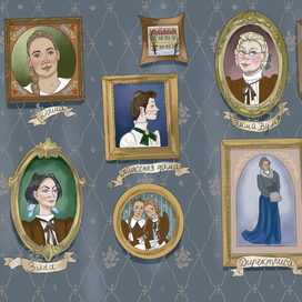 Форзац. Иллюстрация к рассказу Лидии Чарской "Поповна"