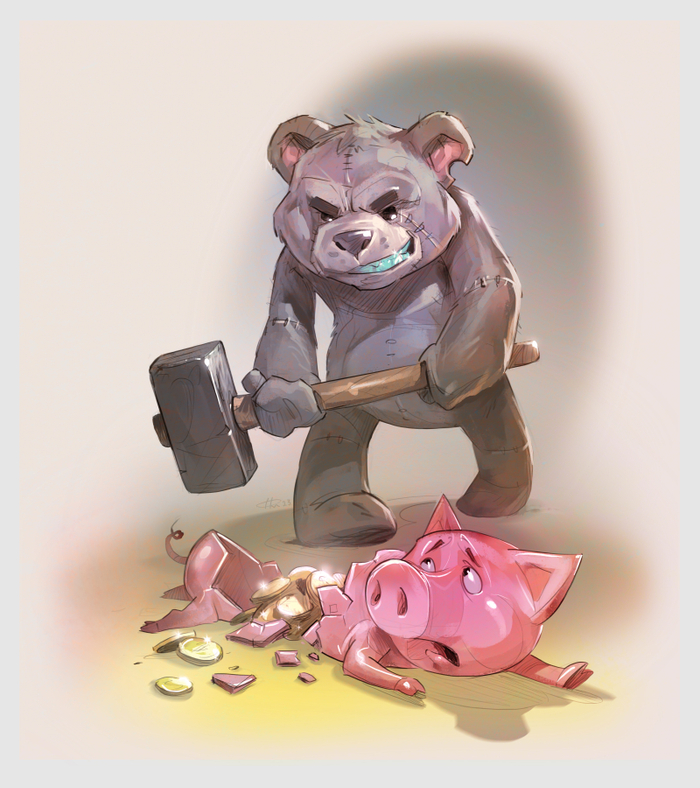 Копилка и плюшевый медведь