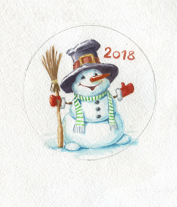 снеговик для пряников