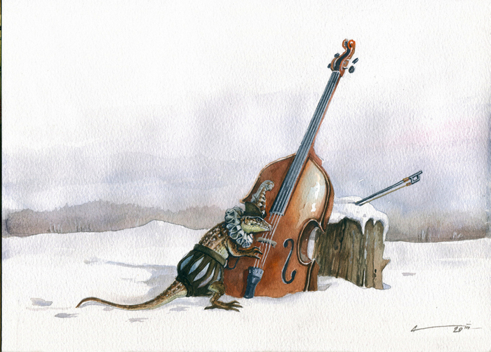 "Свой первый контрабас он нашел в снегу..."