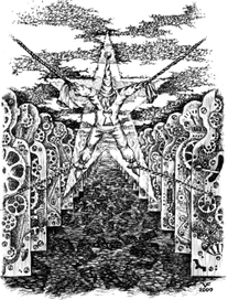 Иллюстрации к произведению И. Шмелёва "Солнце мёртвых" . Бумага А4, тушь, перо.