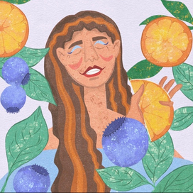 Иллюстрация девушки для упаковки крема 