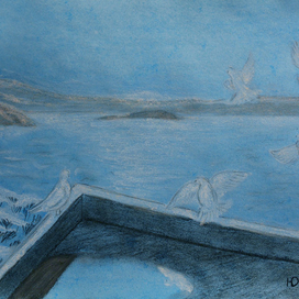 Озеро зимой