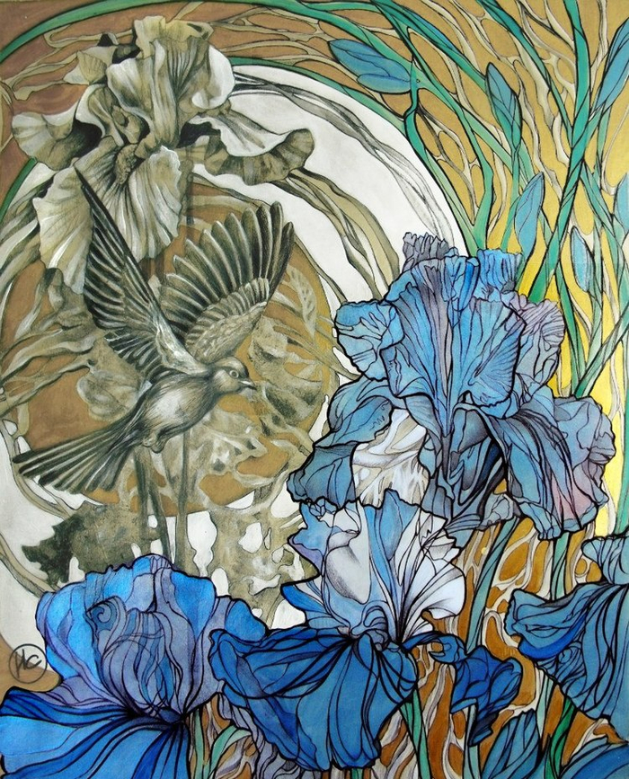 Голубые ирисы