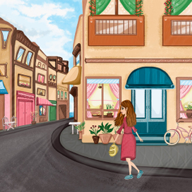 Девочка спешит домой