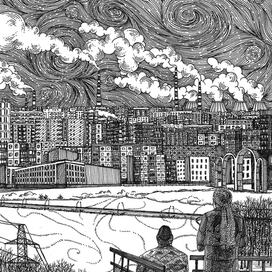 Ночь над зимнем городом