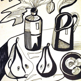 натюрморт с грушами