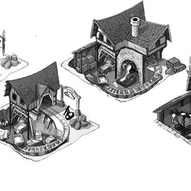 Скетч уровней шахты