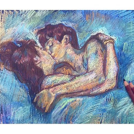 Копия. Анри Тулуз-Лотрек «В постели: поцелуй».