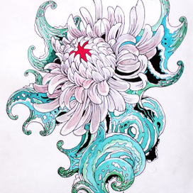 Хризантема в волнах