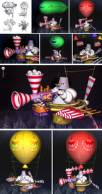 Stage Sketches for ANIMATIX 4D studio \ Christmas story \