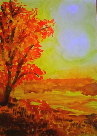 Пейзаж в золотых тонах