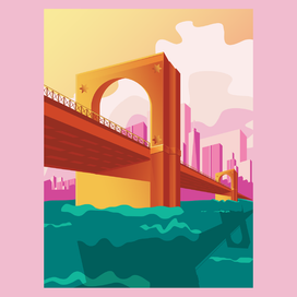 Sunset on the bridge